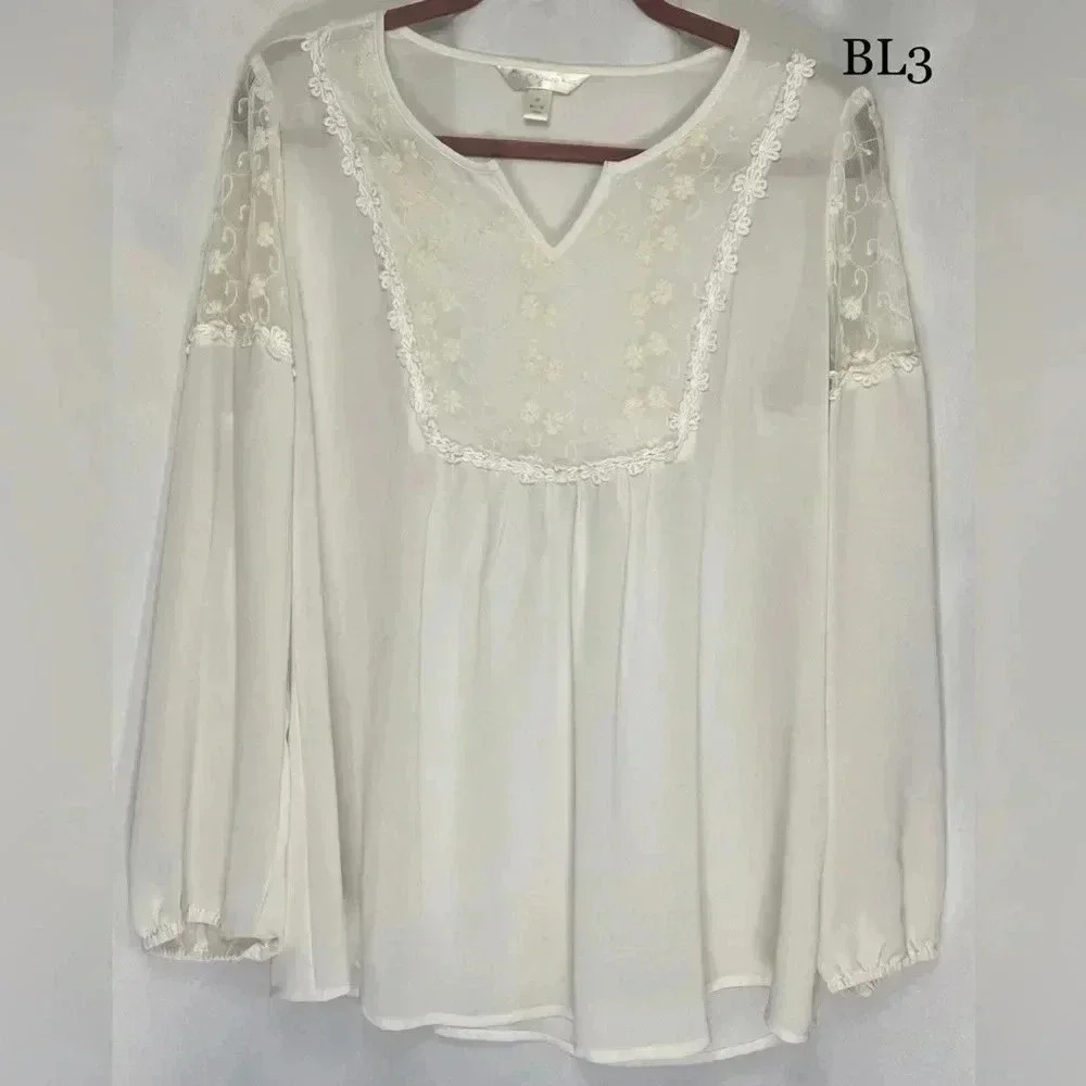 Krazy Kat sheer boho style long sleeve‎ blouse